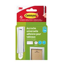 Accroche cadre métal tête clou + 2 tabs - 3M COMMAND