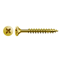 100 Vis ∅2,5x10mm Tête Fraisée Empreinte Pozi1 Jaune - SPAX