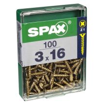 100 vis 3x16 tête fraisée empreinte PZ1 jaune SPAX 