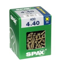 400 vis 4x40 tête fraisée empreinte PZ2 jaune SPAX 