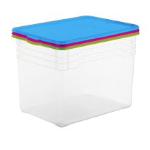 Lot de 3 boîtes de rangement 46 L Clear box