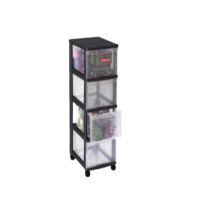 Tour de rangement 4 tiroirs Optimo 15 L noir - SUNDIS