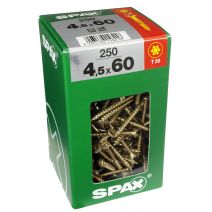 250 vis 4,5x60 tête fraisée empreinte t-star+ T20 gris SPAX