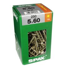 250 vis 5x60 tête fraisée empreinte t-star+ T20 gris SPAX