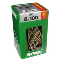 100 vis 5x100 tête fraisée empreinte t-star+ T20 gris SPAX