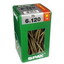 75 vis 6x120 tête fraisée empreinte t-star+ T30 gris SPAX
