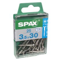 25 vis 3,5x30 tête fraisée empreinte t-star+ T20 inoxA2 SPAX