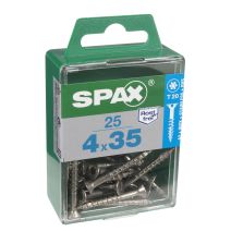 25 vis 4x35 tête fraisée empreinte t-star+ T20 inoxA2 SPAX 