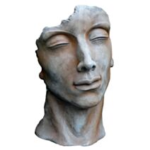 Statue visage homme effet rouille 115cm