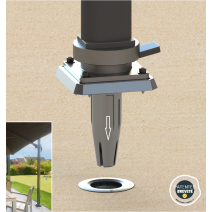 Pied pour parasol déporté - GARD&ROCK - amovible en aluminium