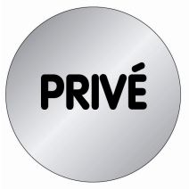 plaquette signalétique série alu brossé diamètre 75 mm privé - NOVAP