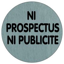 Plaquette signalétique série alu brossé diamètre 75 mm "pas de publicité svp" - NOVAP