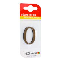 chiffre autocollant en relief hauteur 40 mm  coloris or    0 - NOVAP
