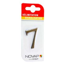 chiffre autocollant en relief hauteur 40 mm coloris or    7 - NOVAP