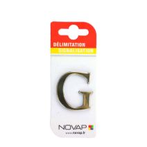 lettre autocollante en relief hauteur 40 mm coloris or g - NOVAP