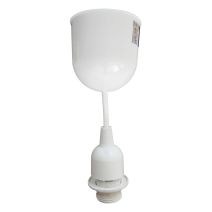 monture blanche douille e14 + bague - TIBELEC