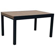 Table de jardin Alu Aurore 6/10 pers. plateau imitation bois