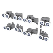 8 roulettes doubles Haut + Bas pour cabine de douche Intemporelle - 1ER