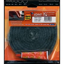 Joint Ø12 noir 2,50m + tube colle - PYROFEU