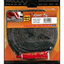 Joint noir pour portes de foyers et d'inserts 2,50 m diamètre 15 mm - PYROFEU