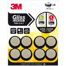 Patin gliss & block adhesif 23mm noir/beige - 3M