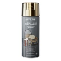Peinture aérosol métallisée chromé or 400ml - RUST-OLEUM