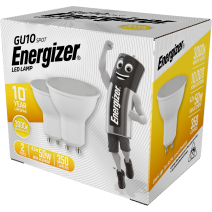 2 Ampoules LED Spot GU10 4,2W 50W 350LM 3000K - ENERGIZER