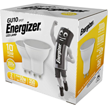 2 Ampoules LED Spot GU10 4,2W 50W 350LM 3000K - ENERGIZER