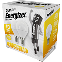 2 Ampoules LED Sphérique E14 5,2W 40W 470lm 3000K - ENERGIZER