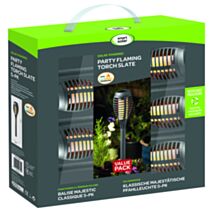 5 torches solaires Party Flaming 50x7,4x7,4cm Ardoise