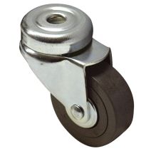 Roulette de collectivité à œil pivotante caoutchouc gris non tâchant Ø50mm charge 40 kg - CIME
