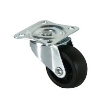 Roulette économique à platine pivotante polypro noir Ø30mm - Charge supportée 16 kg - CIME