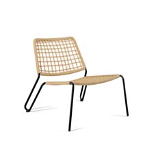 Fauteuil bas Cordea métal Noir/Naturel