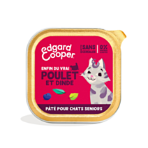 Pâté au Poulet et Dinde sans céréales pour Chats Séniors - EDGARD & COOPER