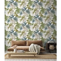 Papier Peint Vinyle Intissé Wild Palms Vert 0,53x10,05m - GRANDECO