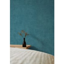 Papier peint vinyle sur intissé Patine Uni Petrole 0,53x10,05m
