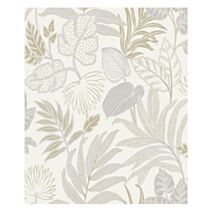 Papier peint Kew naturel beige et blanc - GRANDECO