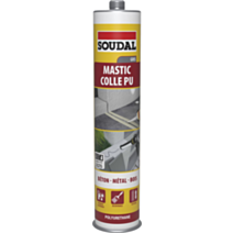 Mastic colle polyuréthane béton métal bois blanc 300ml SOUDAL