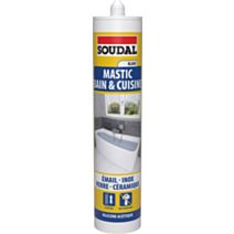Mastic silicone bain/cuisine 290 ml blanc