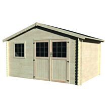 Abri de jardin en bois Valmont 11,86m² Parois 34mm - DECOR & JARDIN