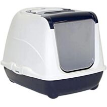Bac à Litière Flip Cat Blanc Bleu Navy Spécial Litière Compactable 