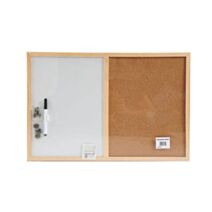 Tableau de liège avec cadre en bois + surface aimantée 40x60cm