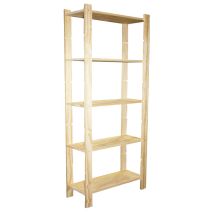 Etagère 5 tablettes pin avec planches 170 x 80 x 40 cm