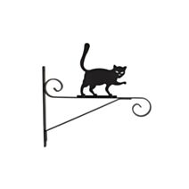 Patère chat 35cm fer plat anthracite métallisé