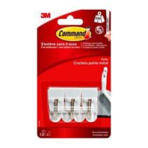 Crochet pointe blanc métal - 3M COMMAND