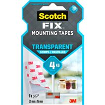 8 pastilles adhésives double face Fix Mounting Tapes 25x76mm transaparent - SCOTCH