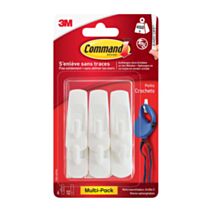 6 crochets basiques blanc PM - 3M COMMAND