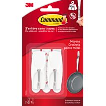 2 crochets pointe métal MM - 3M COMMAND