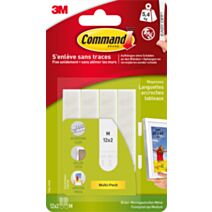 24 languettes de fixation tableau MM blanc - 3M COMMAND