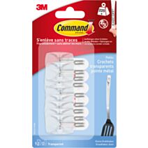 9 crochets clear transparent pointe PM - 3M COMMAND